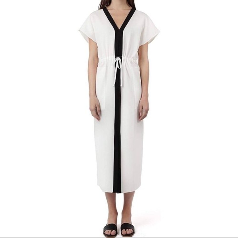 Amie New York The Slip On Dress Sustainable V-Neck Midi Dress size L Large